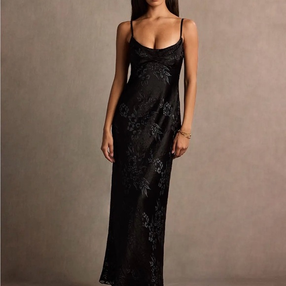 Azazie Dresses & Skirts - Azazie Black Floral Slip Maxi Dress